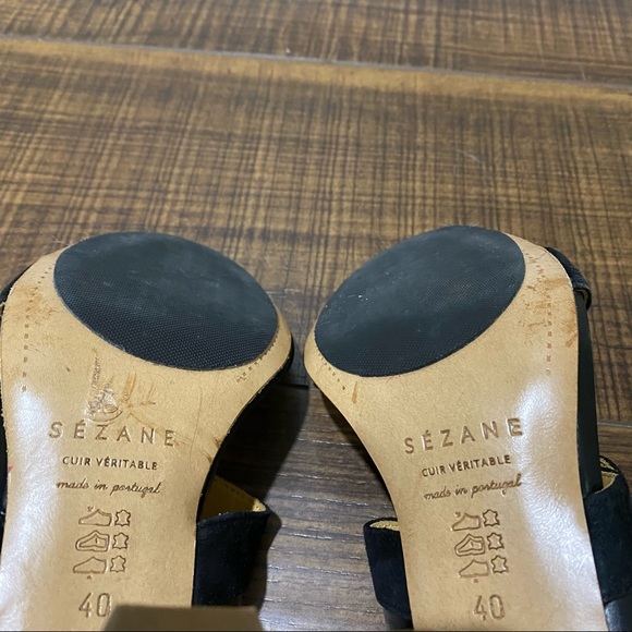 Sezane sandals High Camille Black heels sz 40 9 - Picture 8 of 10